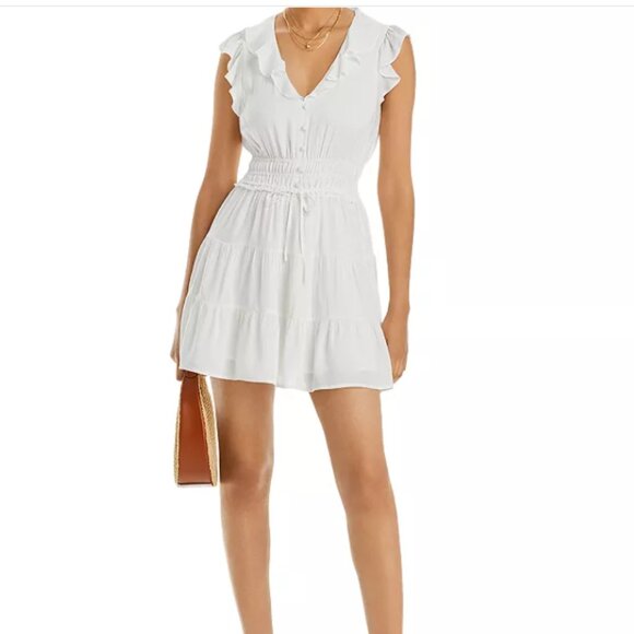 NWT- PAIGE Paradis Ruffle Mini Dress, White - Size S & M - Picture 2 of 9